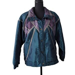 Current Seen Vintage 90's Irridescent Teal & Purple Lightweight Jacket sz Med